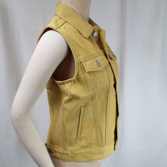 Levi's Mustard Yellow Denim Trucker Vest - Picture 2 of 5